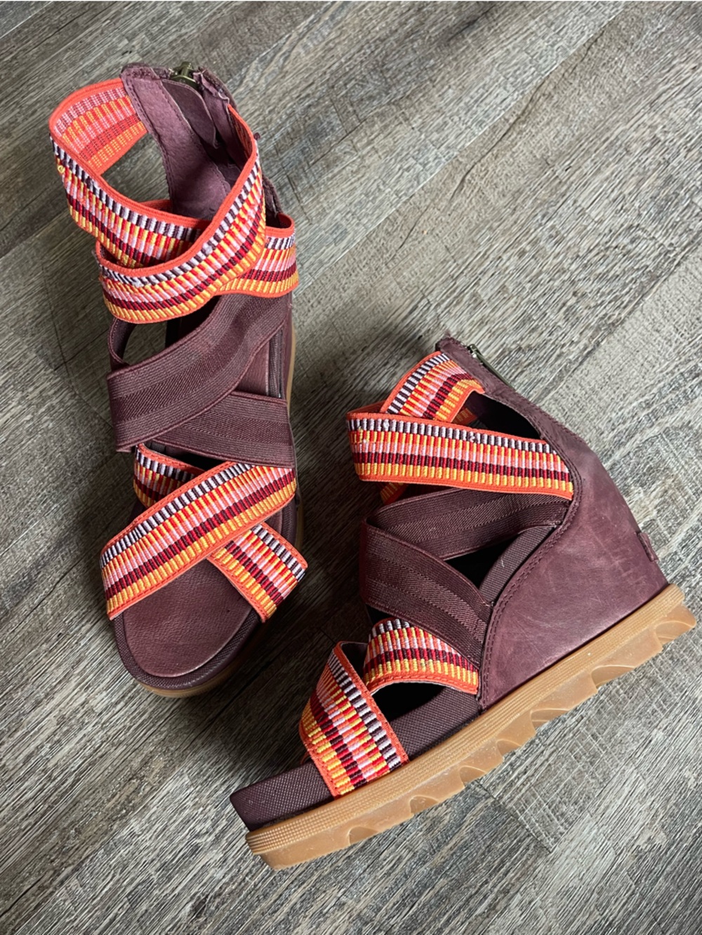 Sorel Joanie II Strappy Stripe Sandal Platform Resortwear Coastal - Picture 3 of 12
